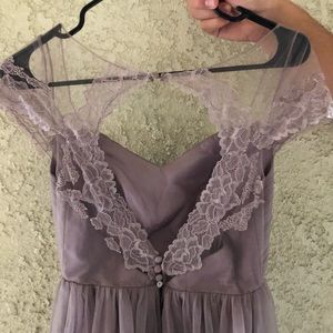 Dusty purple bridesmaid dress with lace